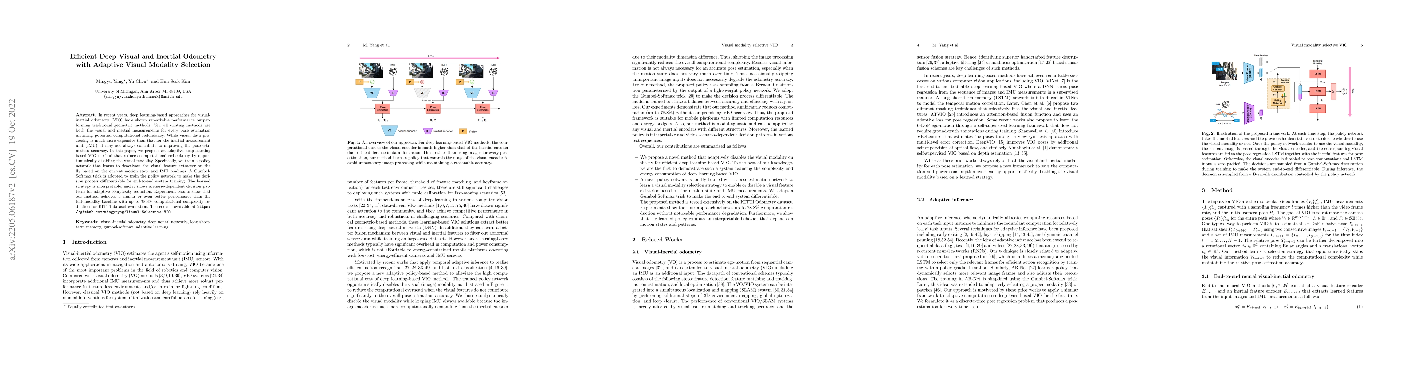 Thumbnail for Efficient Deep Visual and Inertial Odometry with Adaptive Visual
  Modality Selection