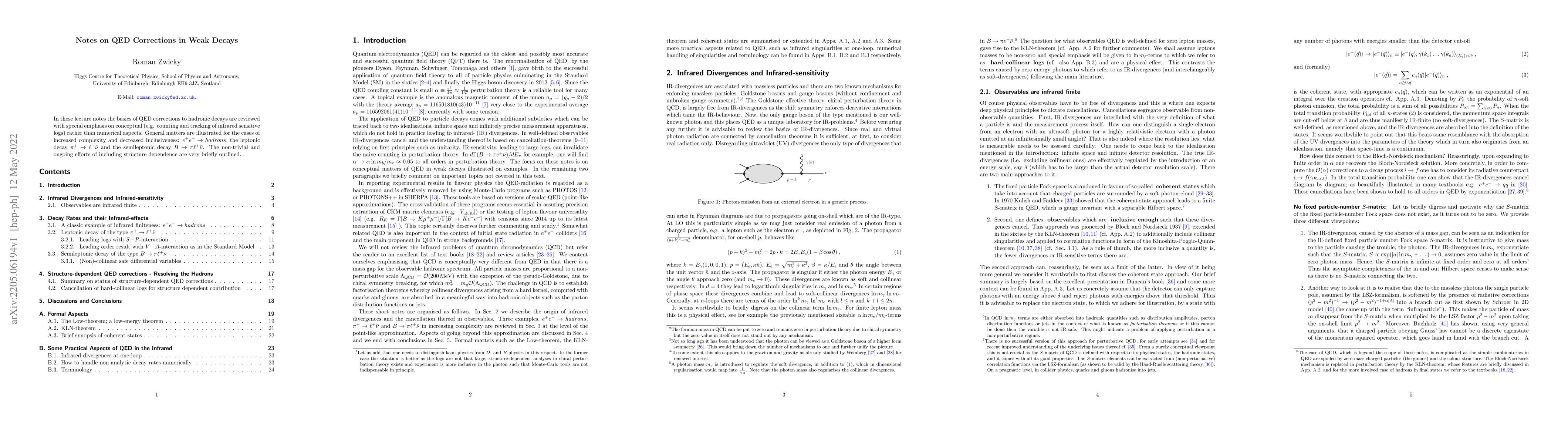 Thumbnail for Notes on QED Corrections in Weak Decays