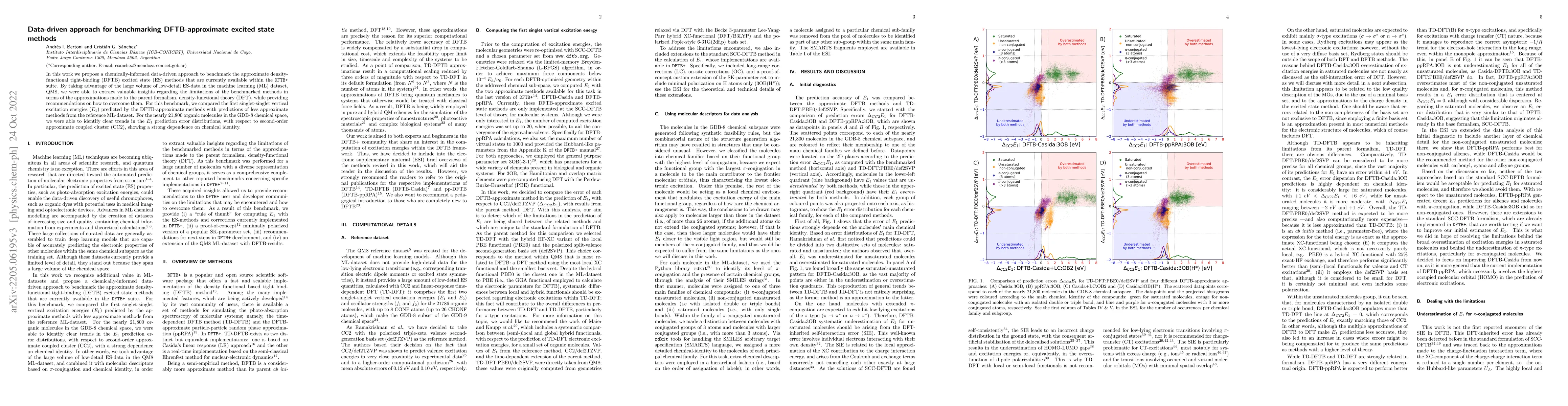 Thumbnail for Data-driven approach for benchmarking DFTB-approximate excited state
  methods