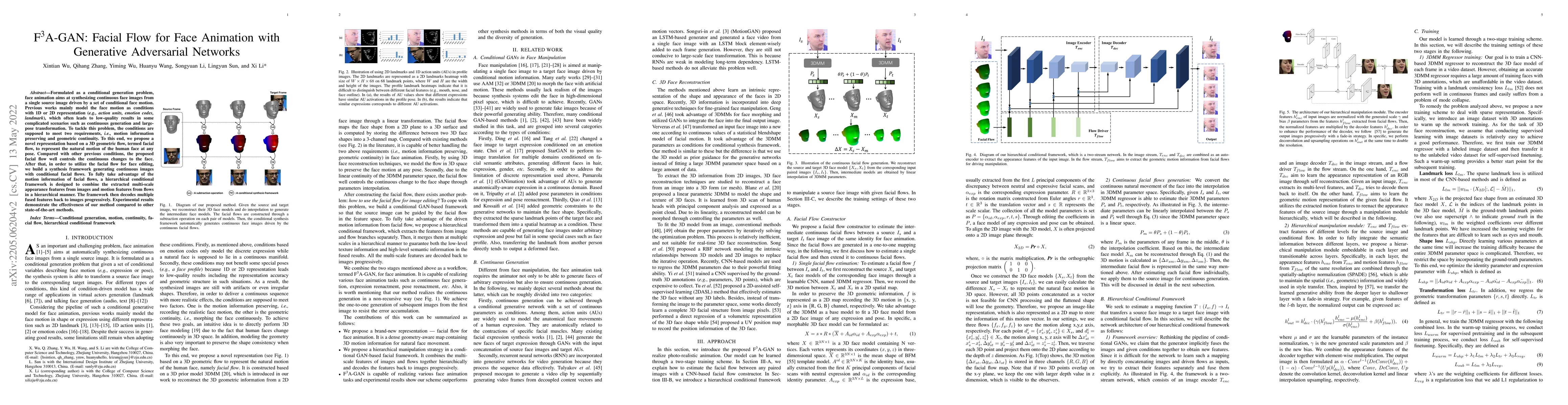 Thumbnail for F3A-GAN: Facial Flow for Face Animation with Generative Adversarial
  Networks
