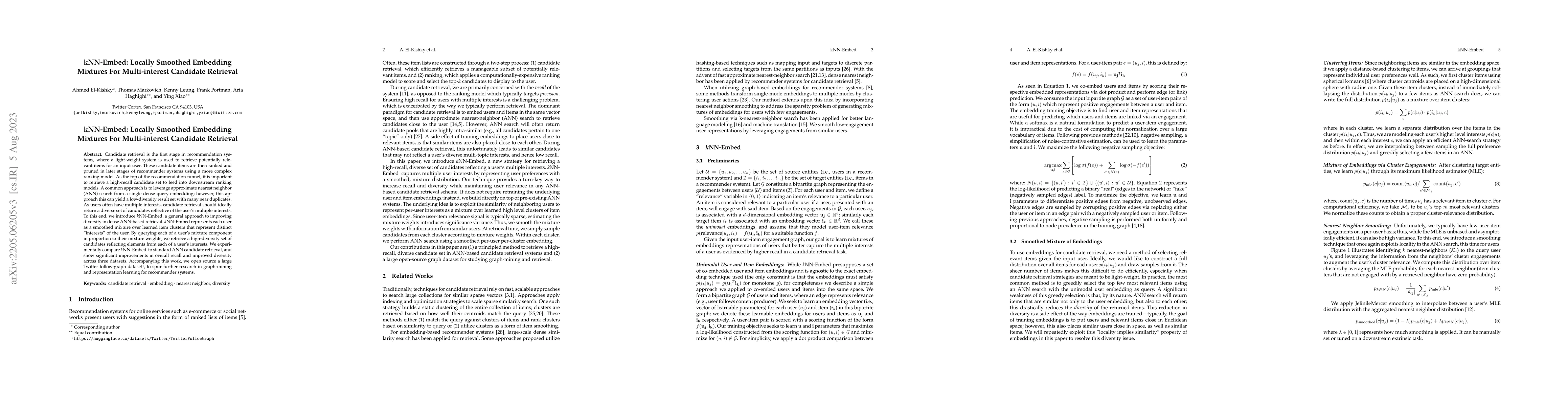 Thumbnail for kNN-Embed: Locally Smoothed Embedding Mixtures For Multi-interest
  Candidate Retrieval
