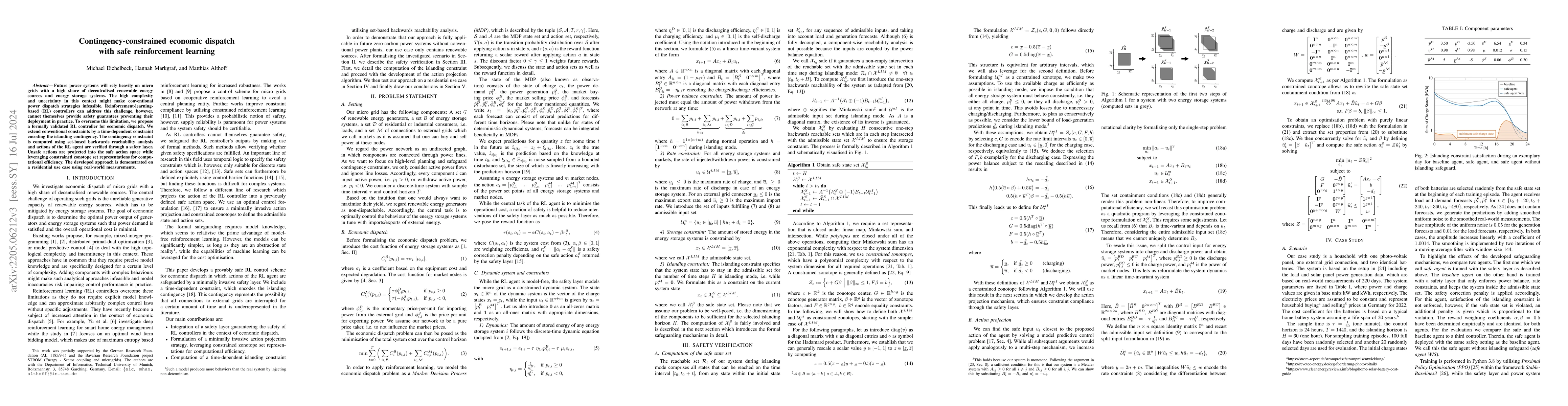 Thumbnail for Contingency-constrained economic dispatch with safe reinforcement
  learning