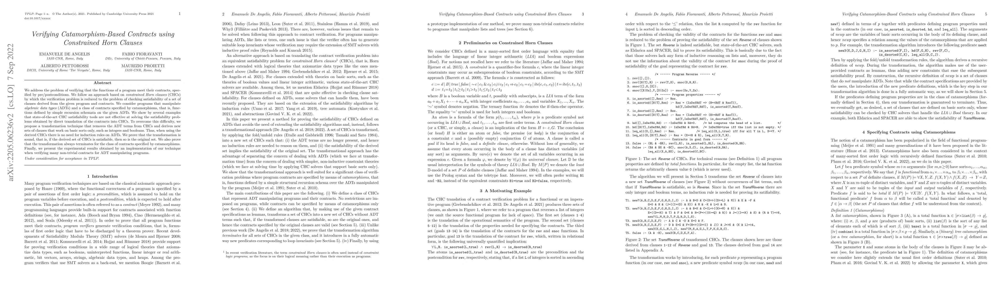Thumbnail for Verifying Catamorphism-Based Contracts using Constrained Horn Clauses