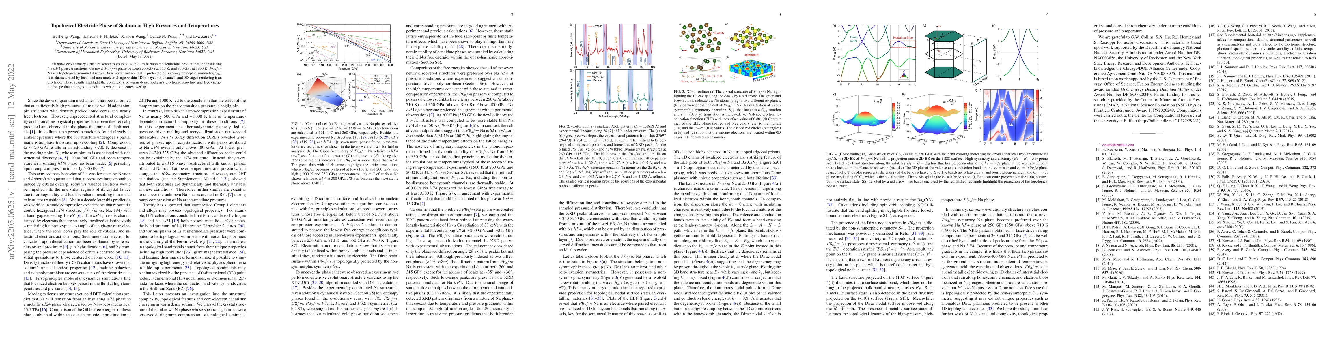 Thumbnail for Topological Electride Phase of Sodium at High Pressures and Temperatures