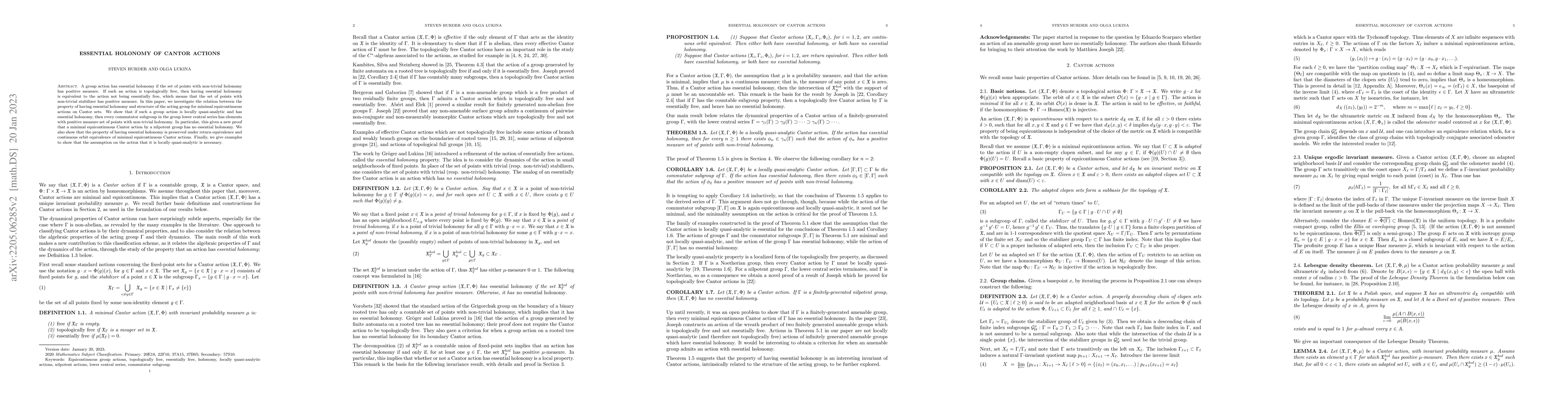 Thumbnail for Essential holonomy of Cantor actions