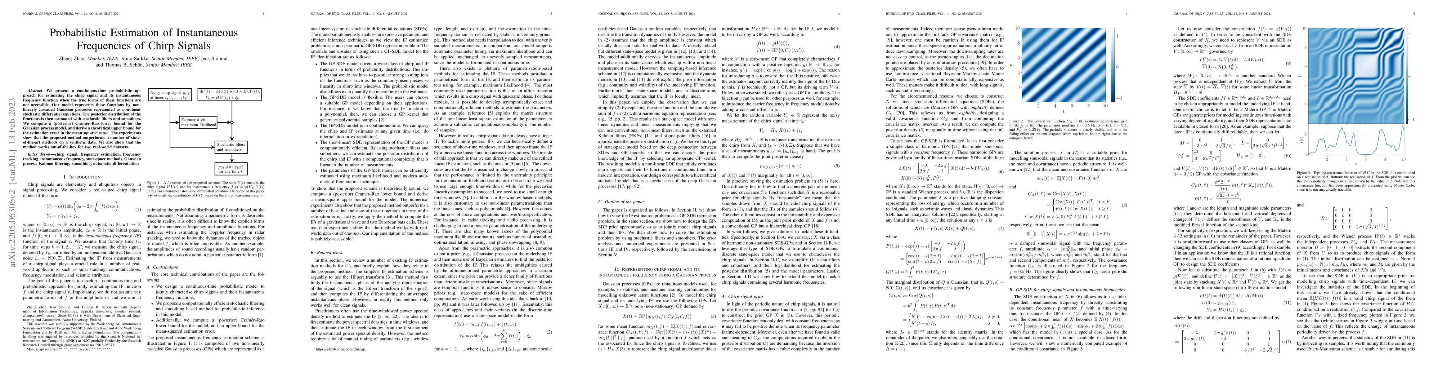 Thumbnail for Probabilistic Estimation of Instantaneous Frequencies of Chirp Signals