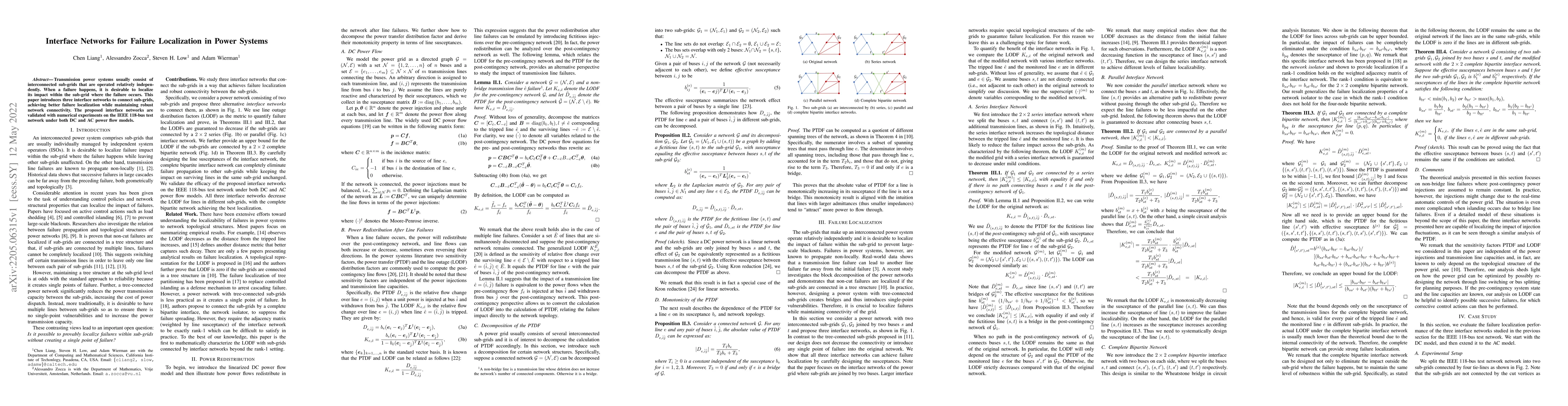 Thumbnail for Interface Networks for Failure Localization in Power Systems