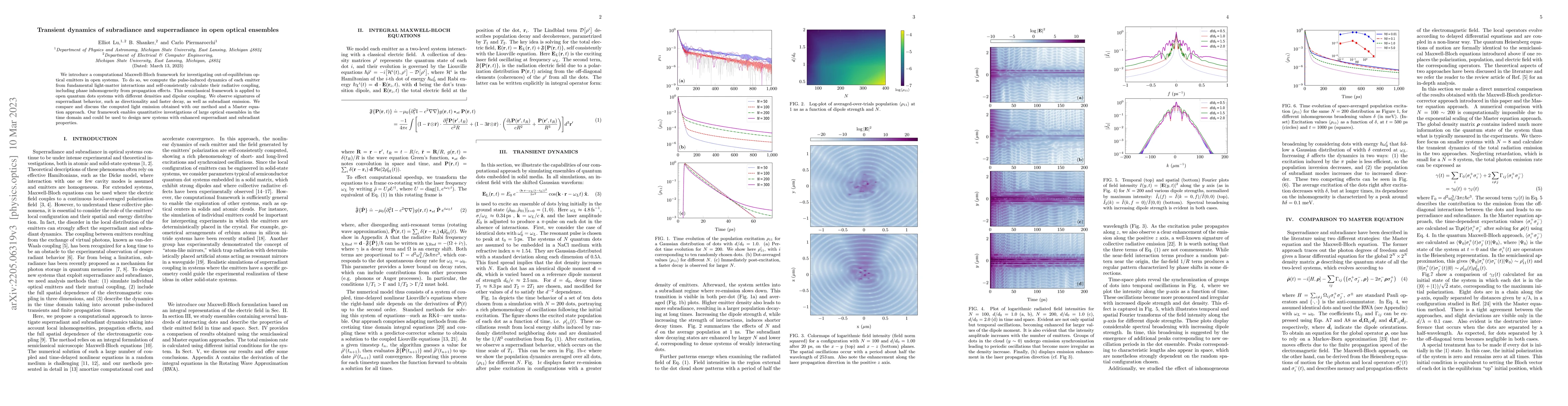 Thumbnail for Transient dynamics of subradiance and superradiance in open optical
  ensembles