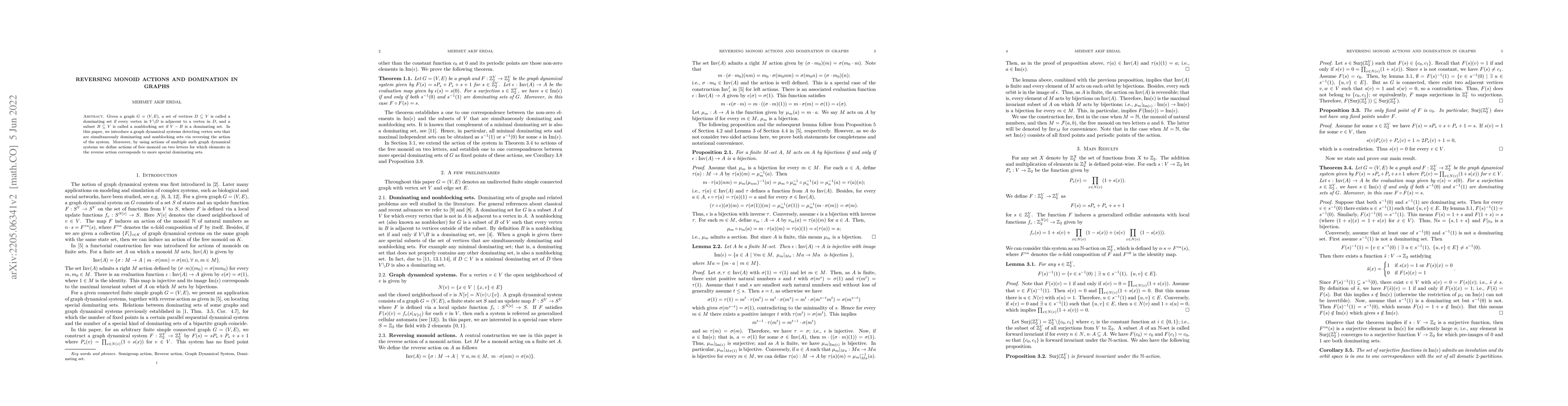 Thumbnail for Reversing monoid actions and domination in graphs