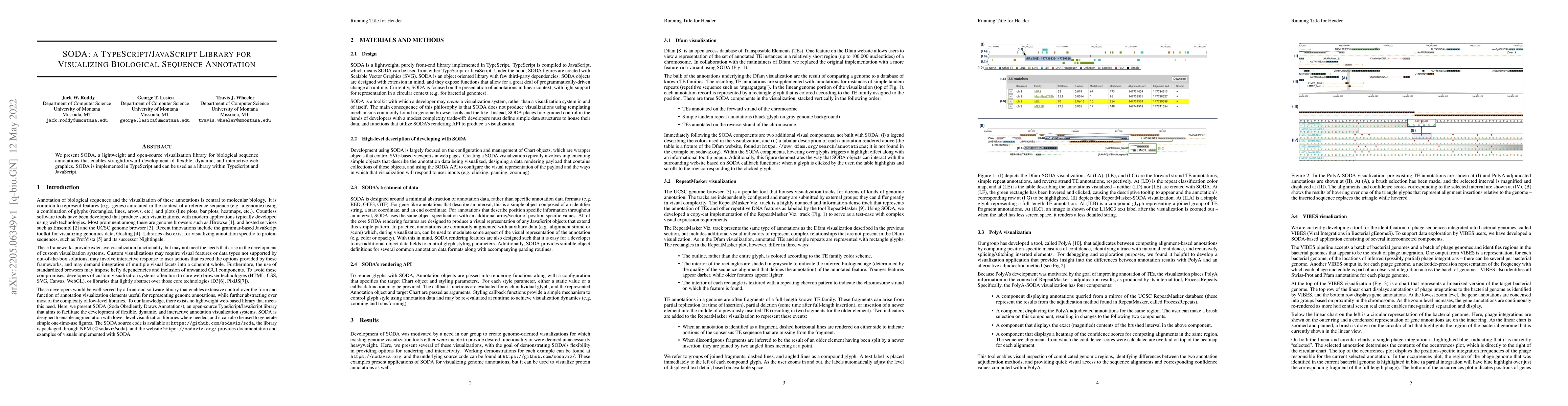 Thumbnail for SODA: a TypeScript/JavaScript Library for Visualizing Biological
  Sequence Annotation