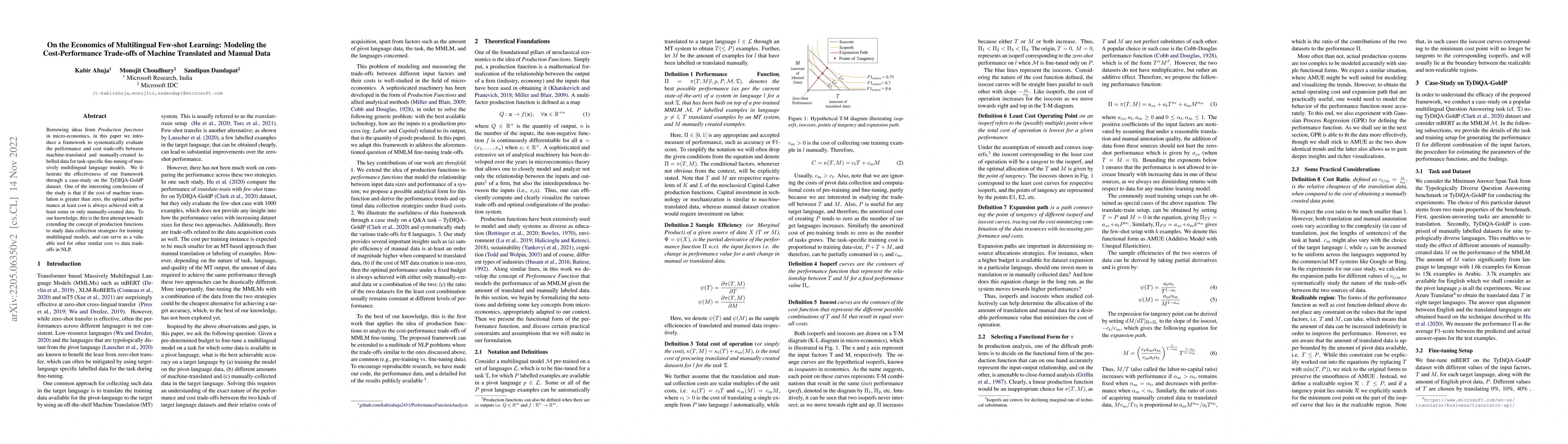Thumbnail for On the Economics of Multilingual Few-shot Learning: Modeling the
  Cost-Performance Trade-offs of Machine Translated and Manual Data