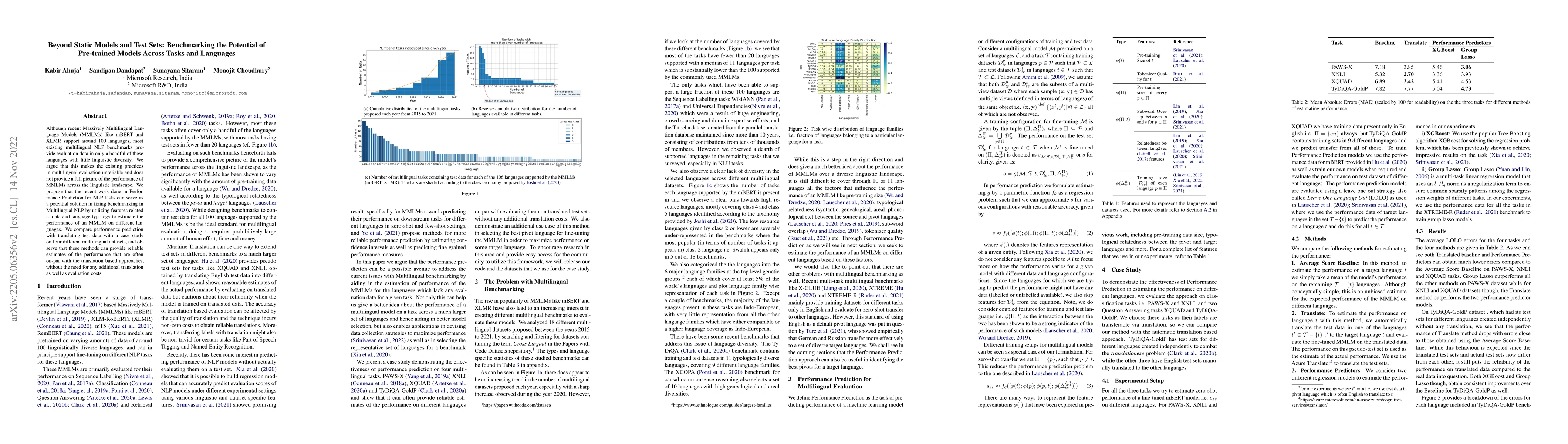 Thumbnail for Beyond Static Models and Test Sets: Benchmarking the Potential of
  Pre-trained Models Across Tasks and Languages
