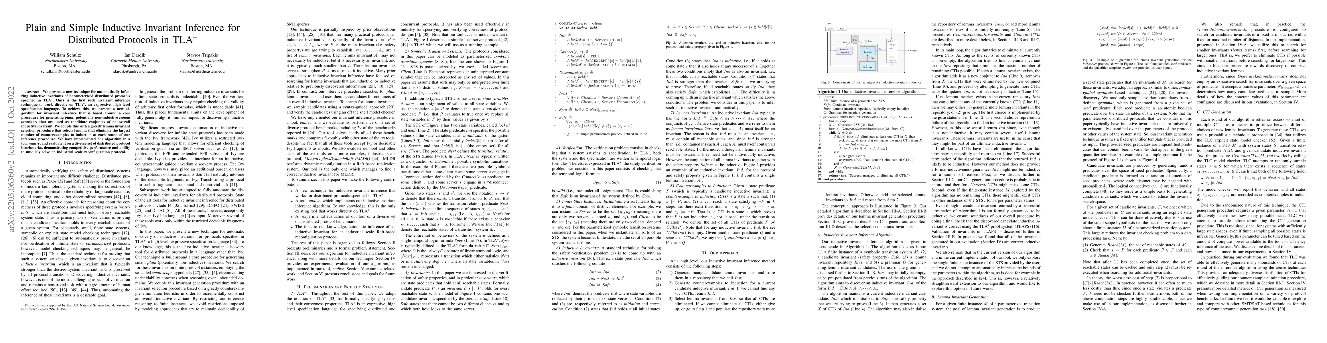 Thumbnail for Plain and Simple Inductive Invariant Inference for Distributed Protocols
  in TLA+