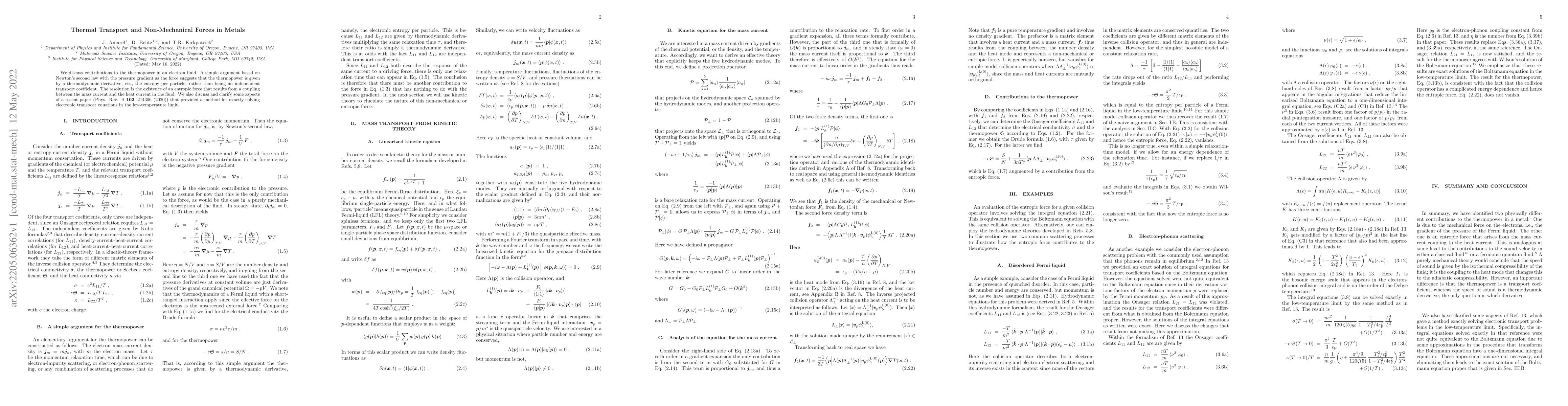 Thumbnail for Thermal Transport and Non-Mechanical Forces in Metals