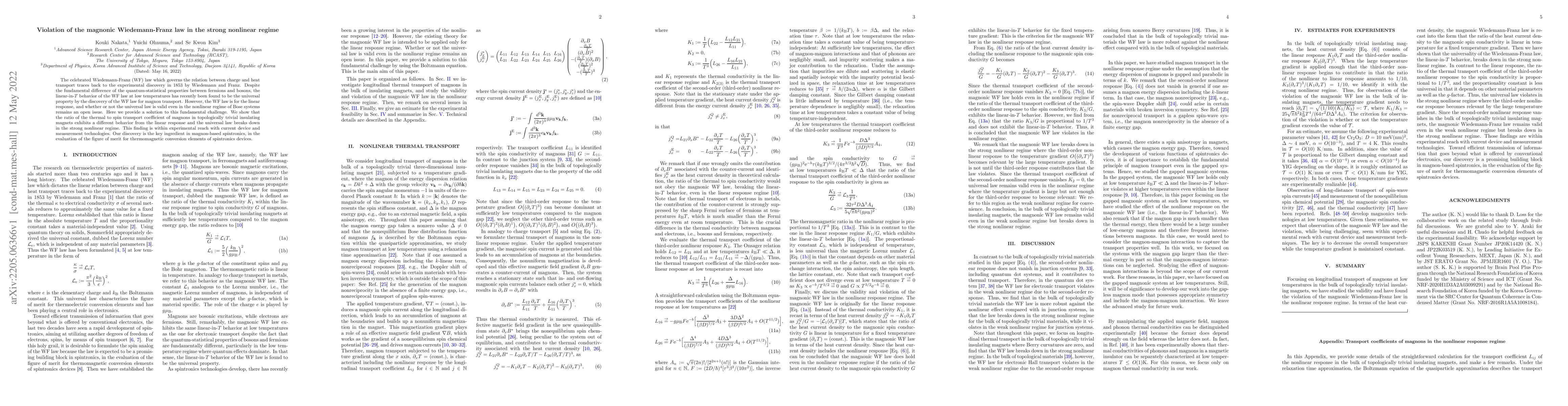 Thumbnail for Violation of the magnonic Wiedemann-Franz law in the strong nonlinear
  regime