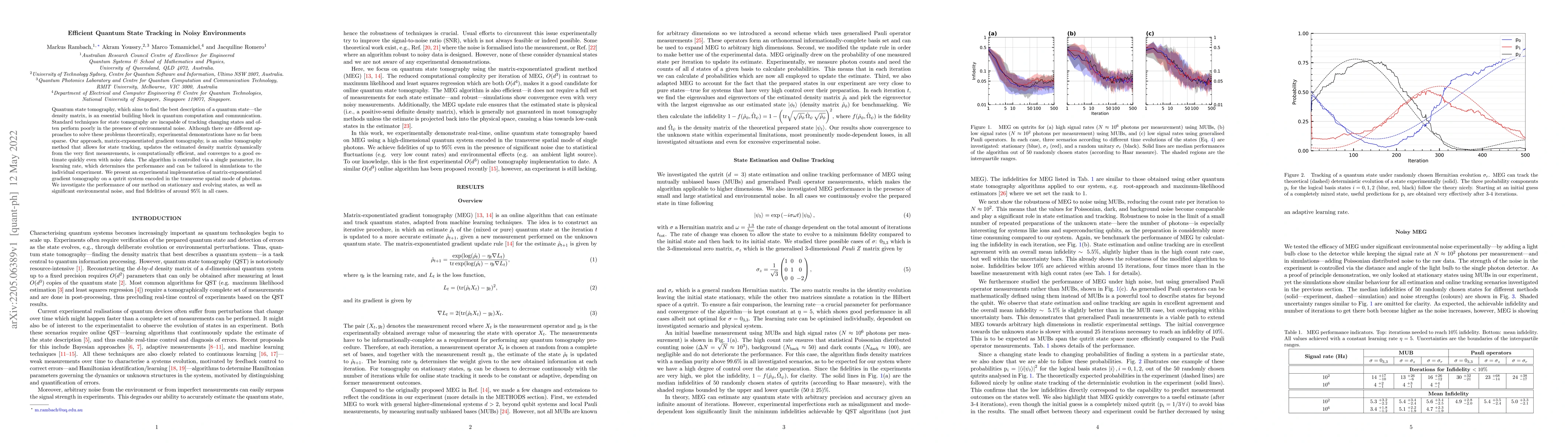 Thumbnail for Efficient Quantum State Tracking in Noisy Environments