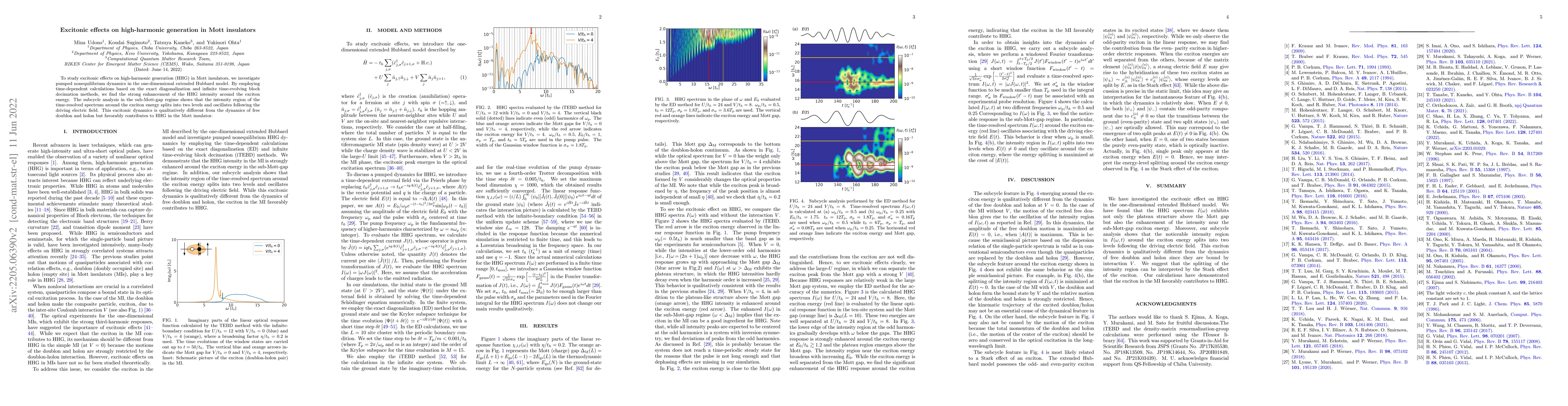 Thumbnail for Excitonic effects on high-harmonic generation in Mott insulators