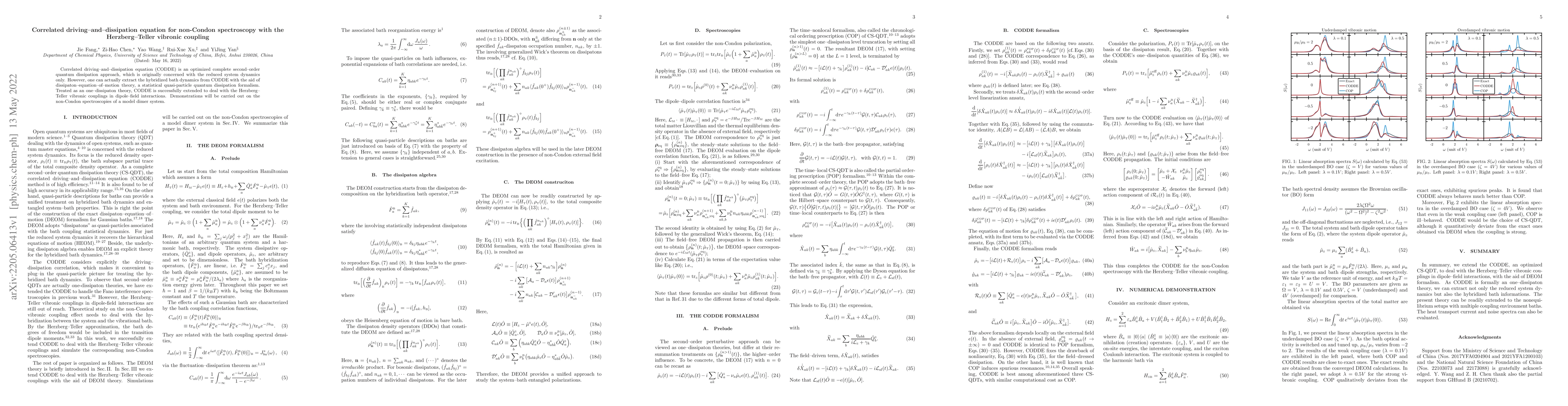 Thumbnail for Correlated driving-and-dissipation equation for non-Condon spectroscopy
  with the Herzberg-Teller vibronic coupling