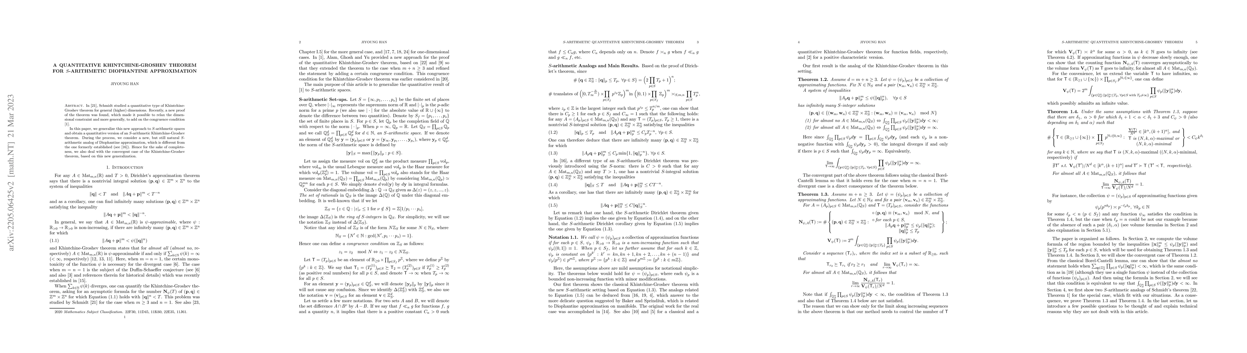 Thumbnail for A quantitative Khintchine-Groshev theorem for S-arithmetic Diophantine
  approximation
