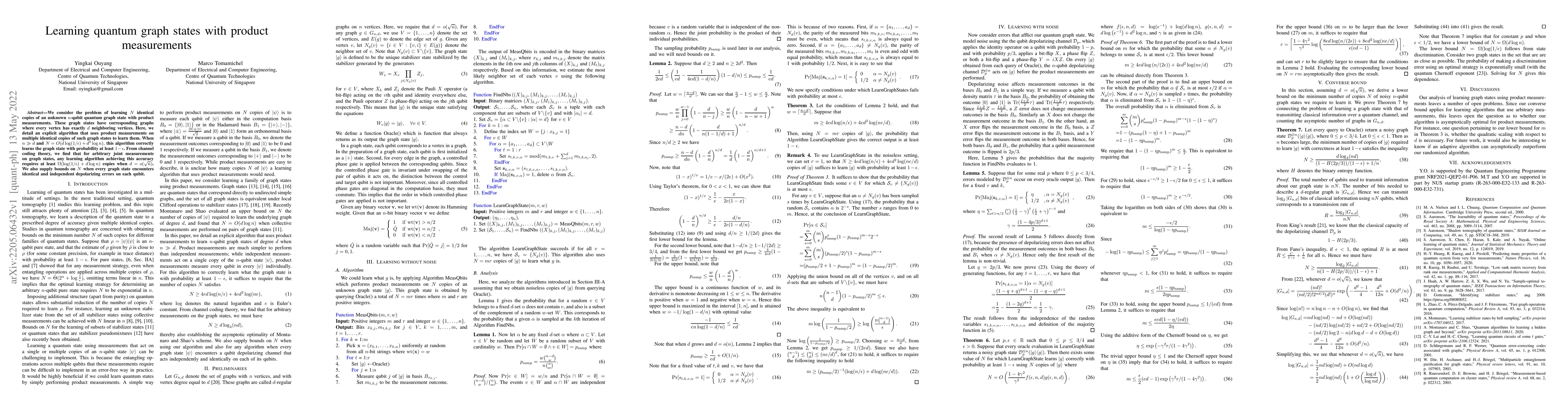Thumbnail for Learning quantum graph states with product measurements