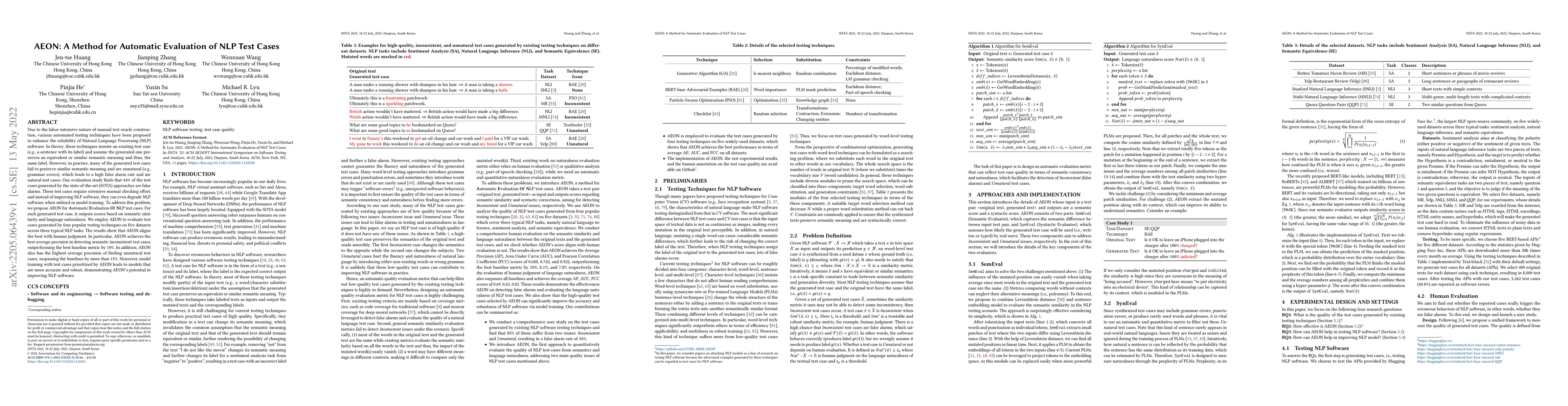 Thumbnail for AEON: A Method for Automatic Evaluation of NLP Test Cases