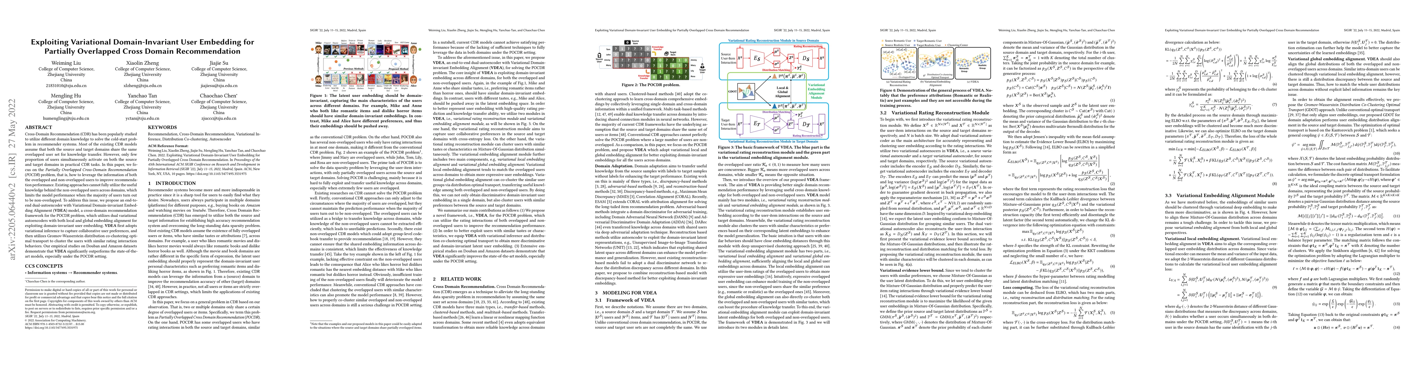 Thumbnail for Exploiting Variational Domain-Invariant User Embedding for Partially
  Overlapped Cross Domain Recommendation