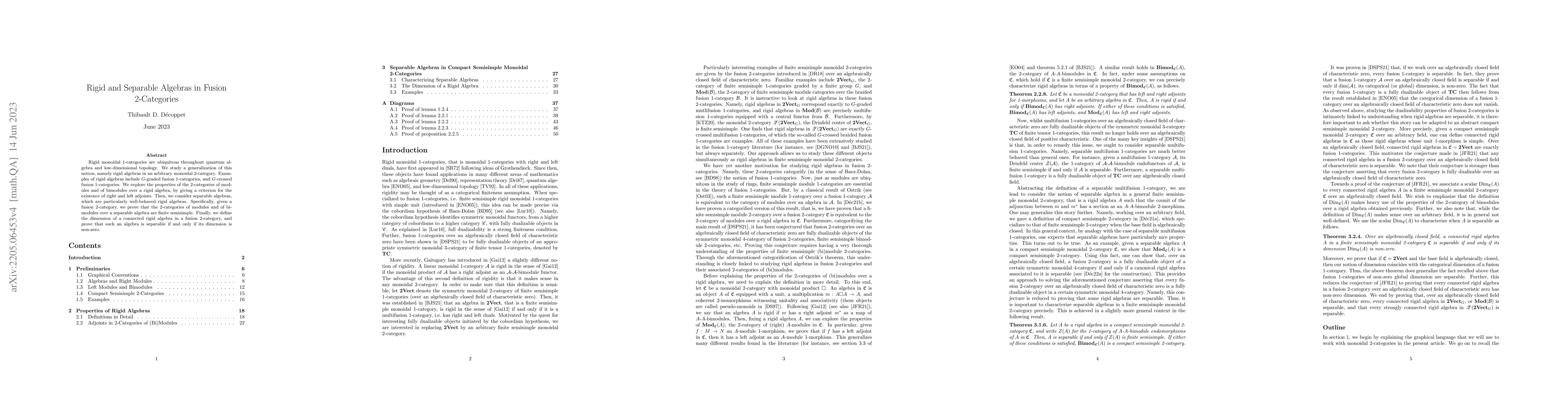 Thumbnail for Rigid and Separable Algebras in Fusion 2-Categories