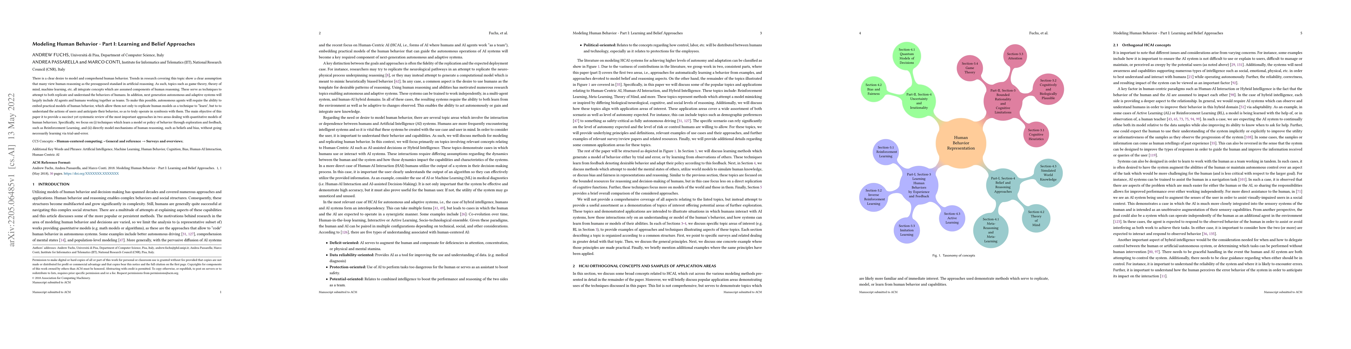 Thumbnail for Modeling Human Behavior Part I -- Learning and Belief Approaches