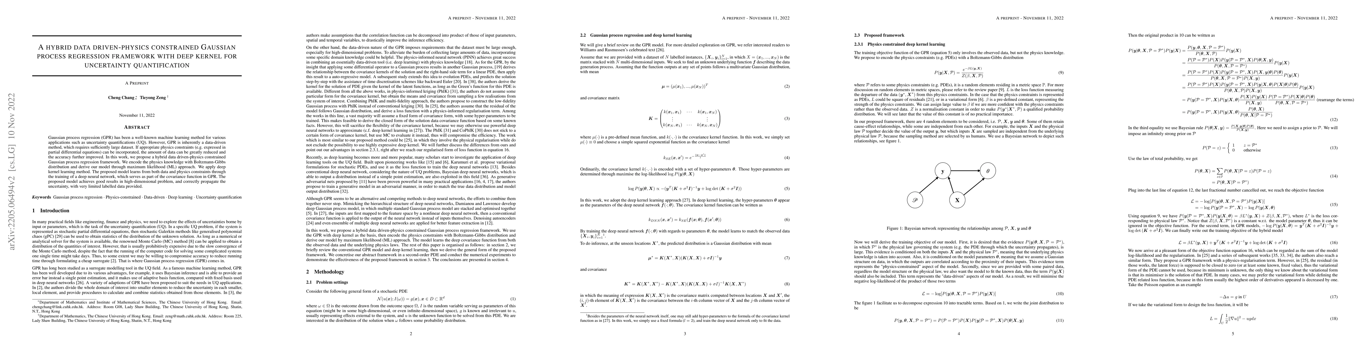 Thumbnail for A hybrid data driven-physics constrained Gaussian process regression
  framework with deep kernel for uncertainty quantification