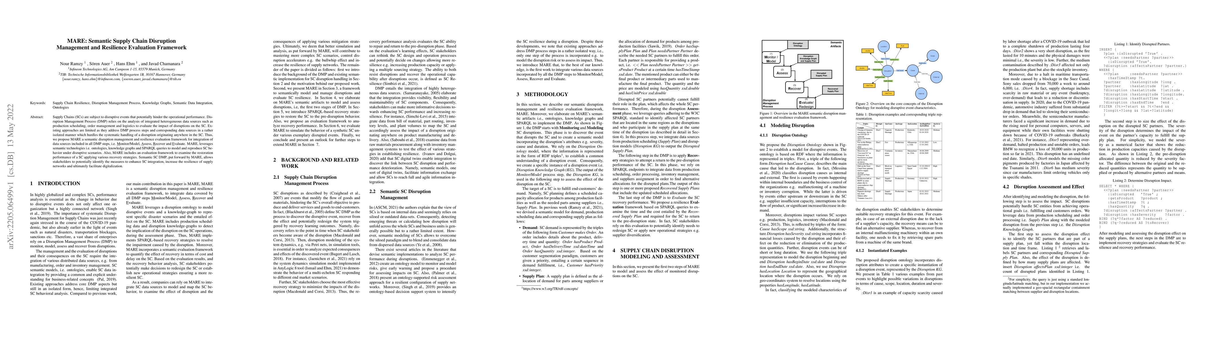 Thumbnail for MARE: Semantic Supply Chain Disruption Management and Resilience
  Evaluation Framework