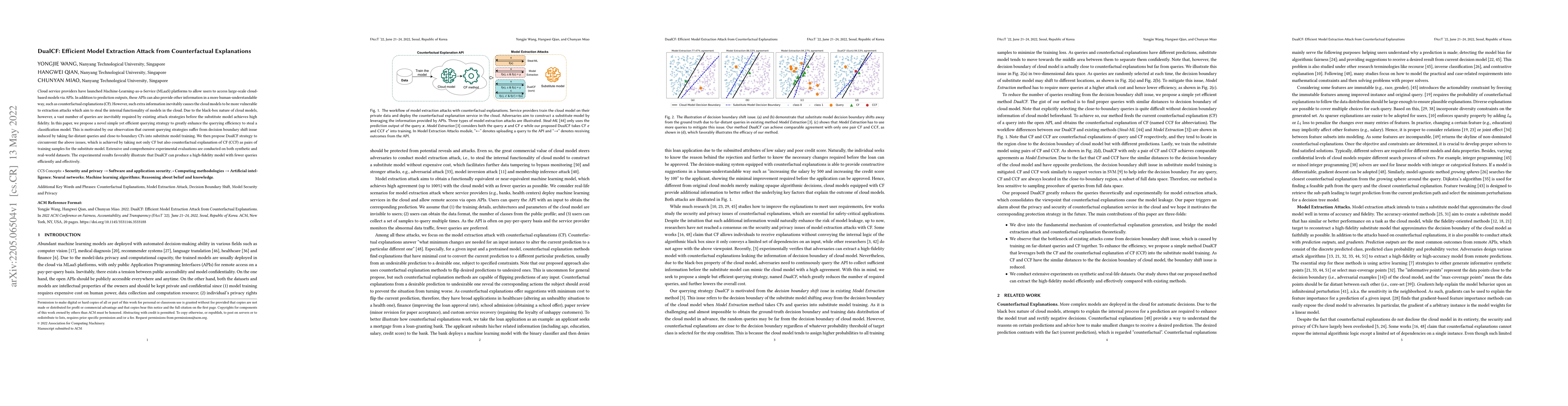 Thumbnail for DualCF: Efficient Model Extraction Attack from Counterfactual
  Explanations