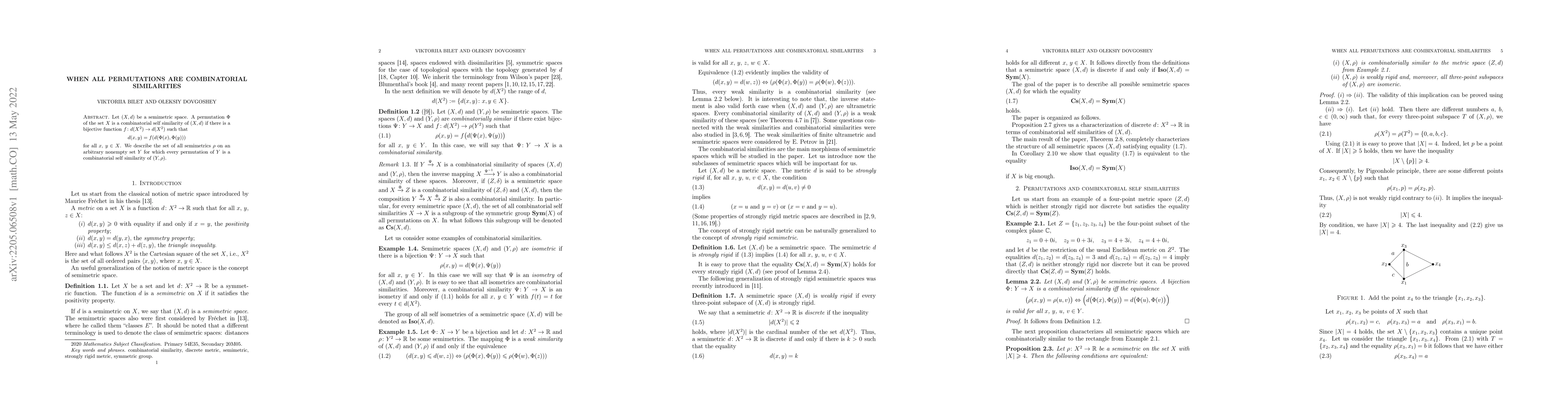 Thumbnail for When all Permutations are Combinatorial Similarities