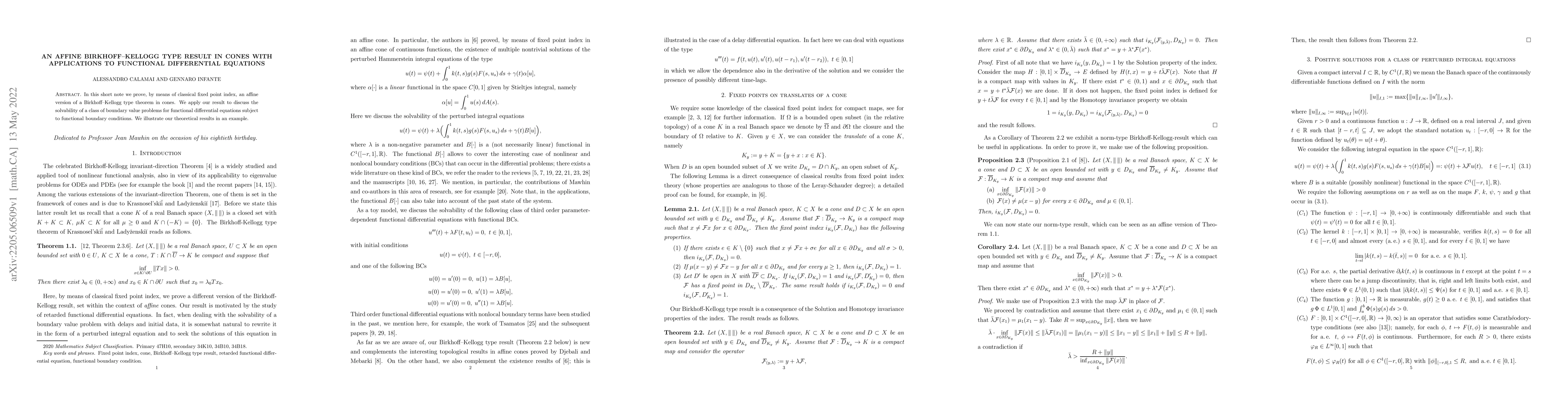 Thumbnail for An affine Birkhoff--Kellogg type result in cones with applications to
  functional differential equations