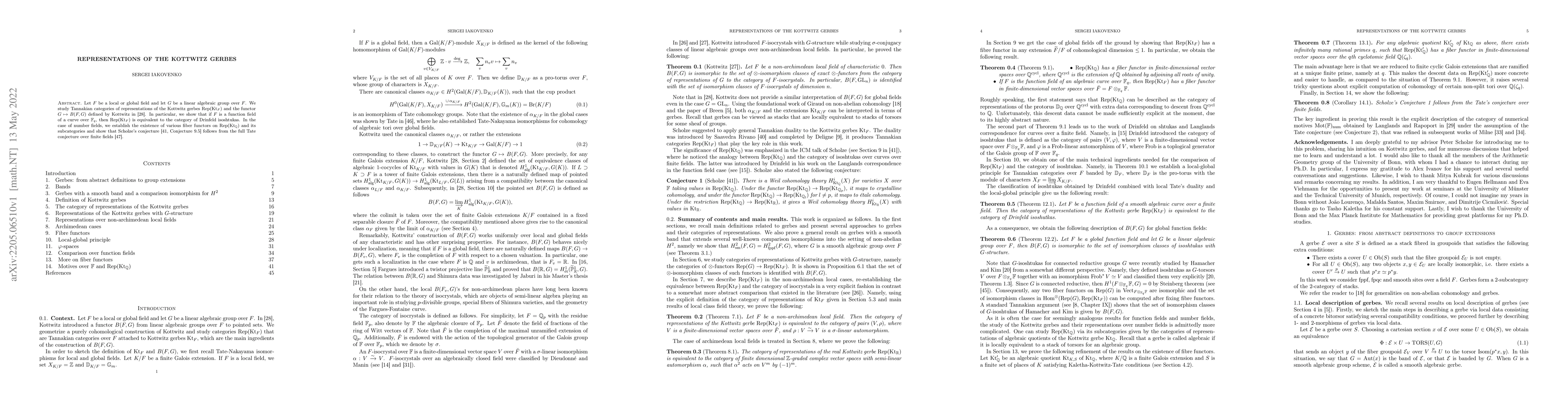 Thumbnail for Representations of the Kottwitz gerbes