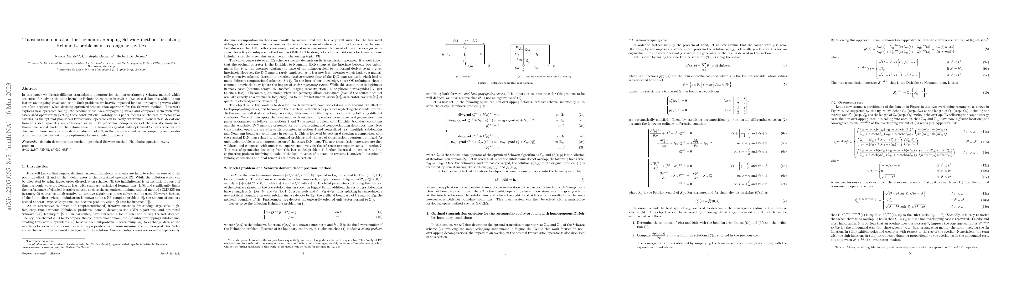 Thumbnail for Transmission operators for the non-overlapping Schwarz method for
  solving Helmholtz problems in rectangular cavities