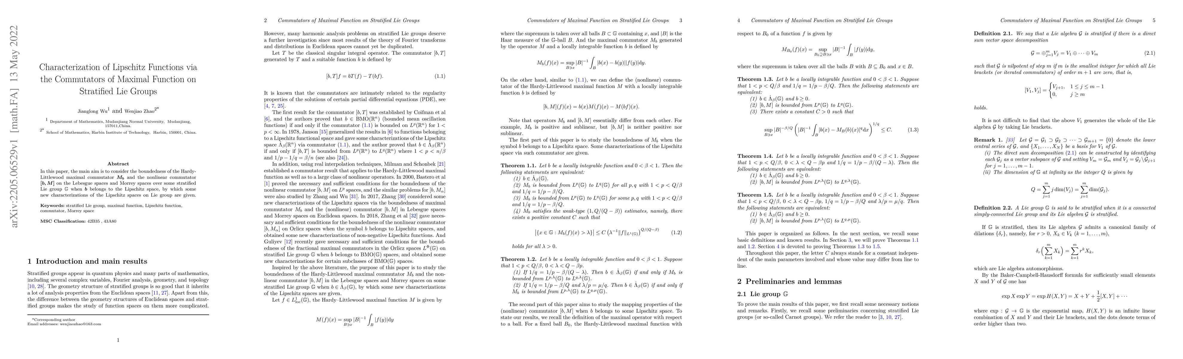 Thumbnail for Characterization of Lipschitz Functions via the Commutators of Maximal
  Function on Stratified Lie Groups