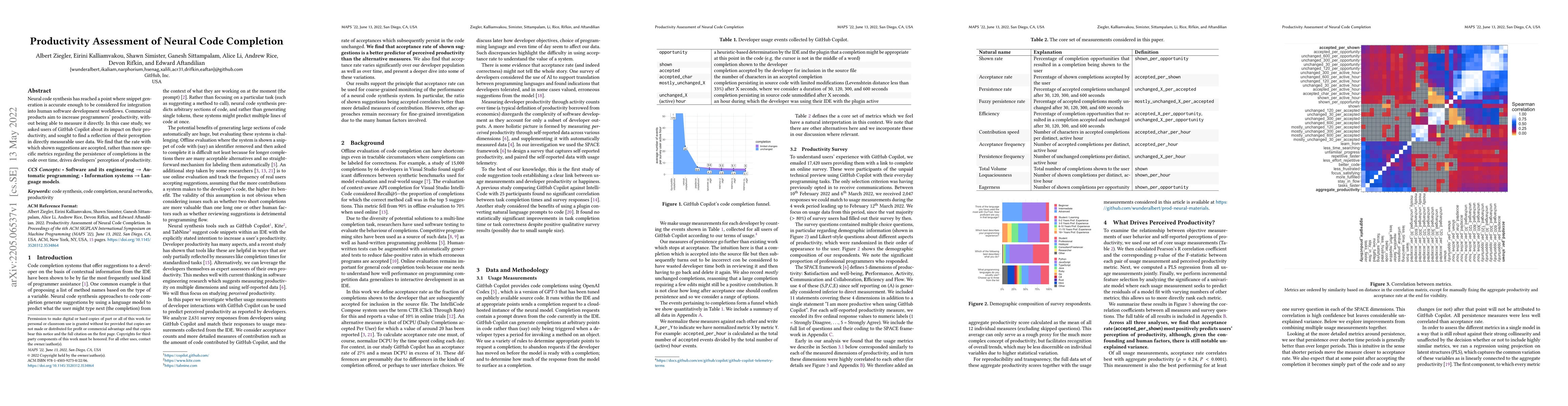 Thumbnail for Productivity Assessment of Neural Code Completion