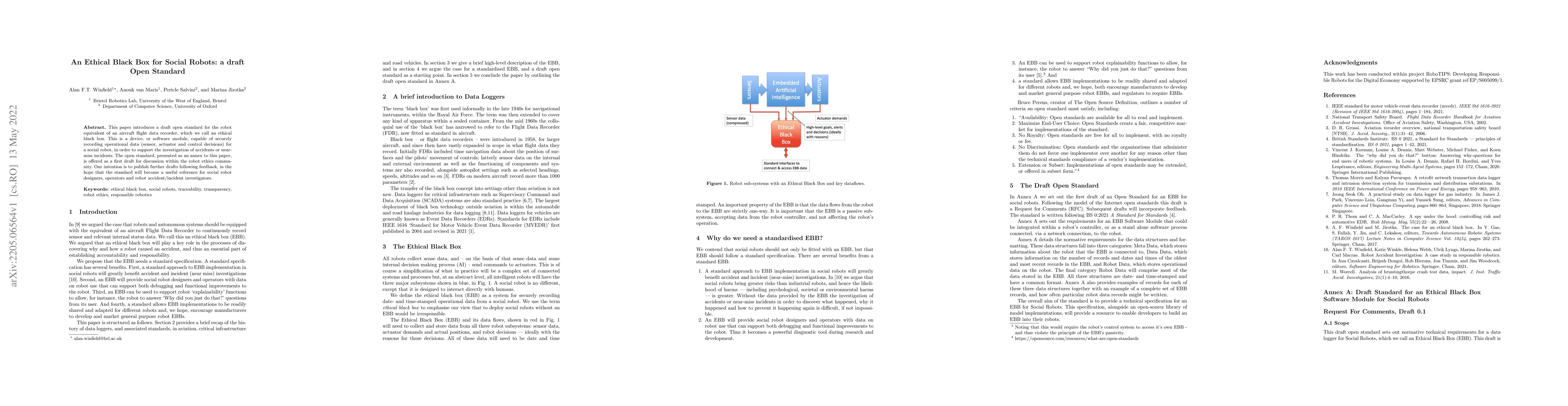 Thumbnail for An Ethical Black Box for Social Robots: a draft Open Standard