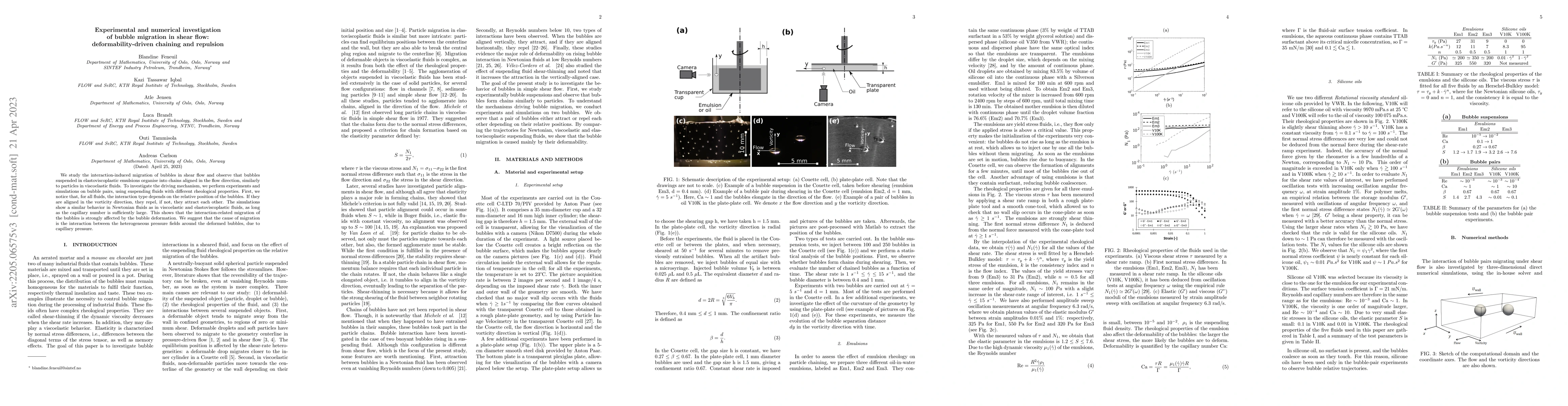 Thumbnail for Experimental and numerical investigation of bubble migration in shear
  flow: deformability-driven chaining and repulsion