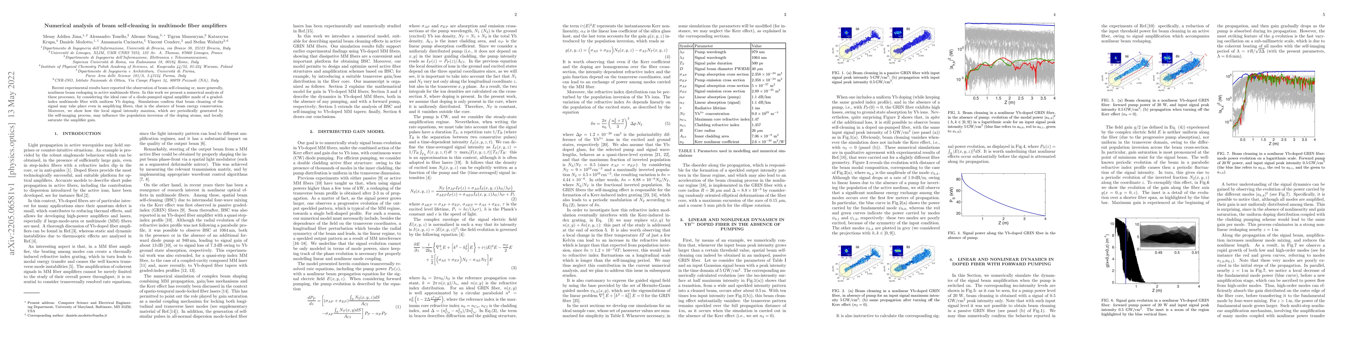 Thumbnail for Numerical analysis of beam self-cleaning in multimode fiber amplifiers