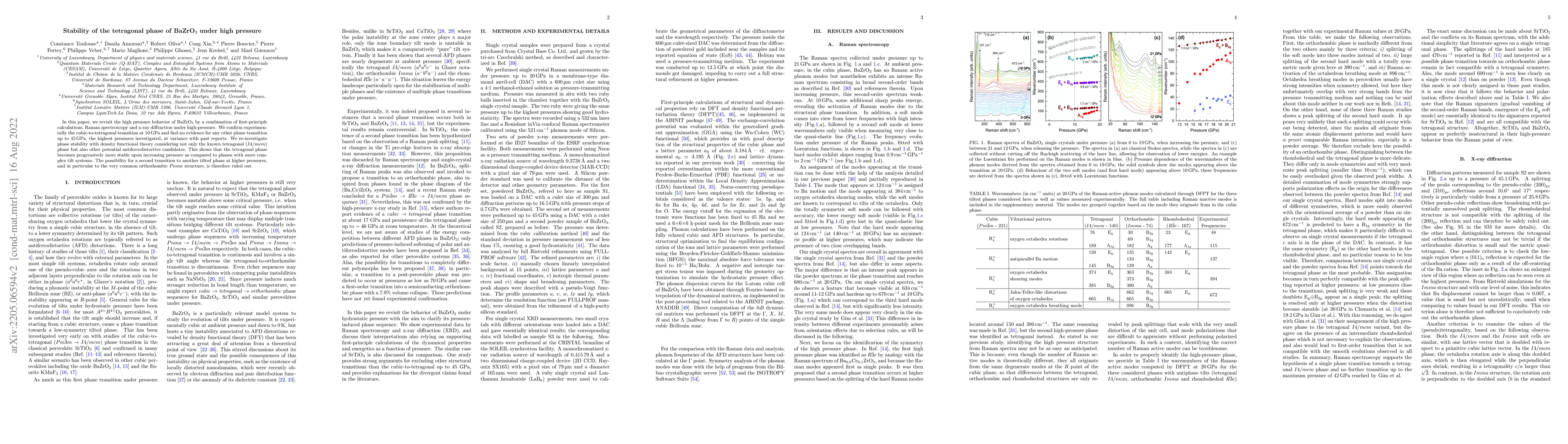 Thumbnail for Stability of the tetragonal phase of BaZrO3 under high pressure