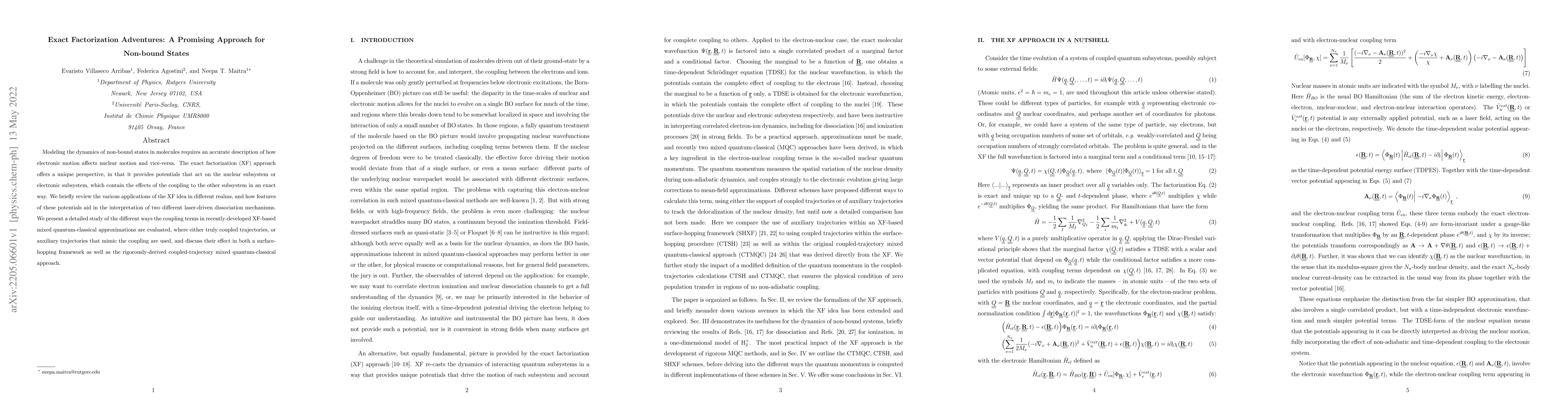 Thumbnail for Exact Factorization Adventures: A Promising Approach for Non-bound
  States