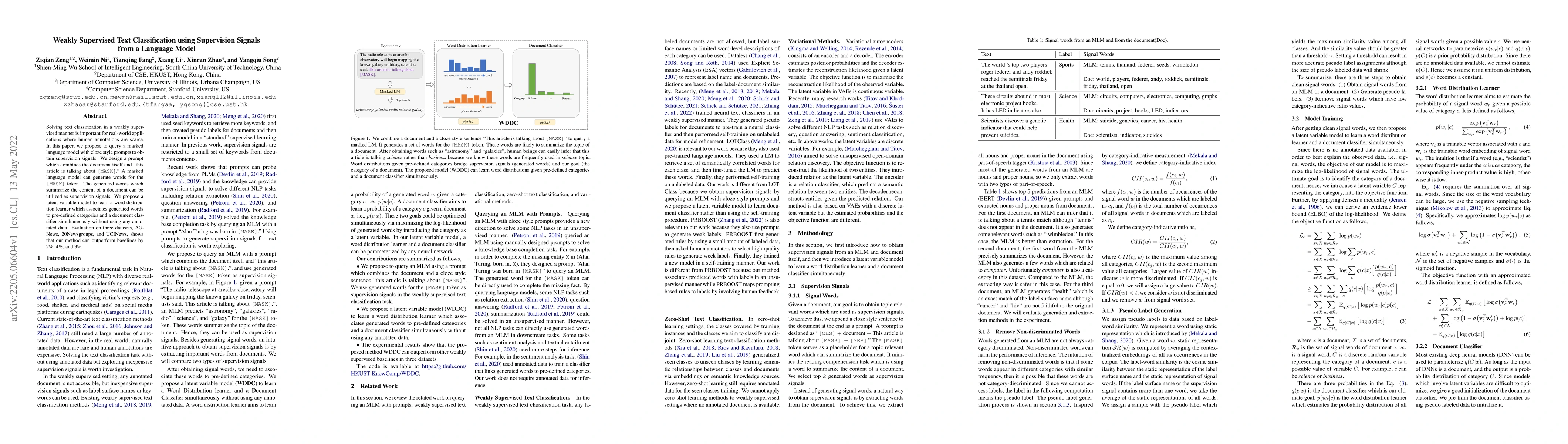 Thumbnail for Weakly Supervised Text Classification using Supervision Signals from a
  Language Model