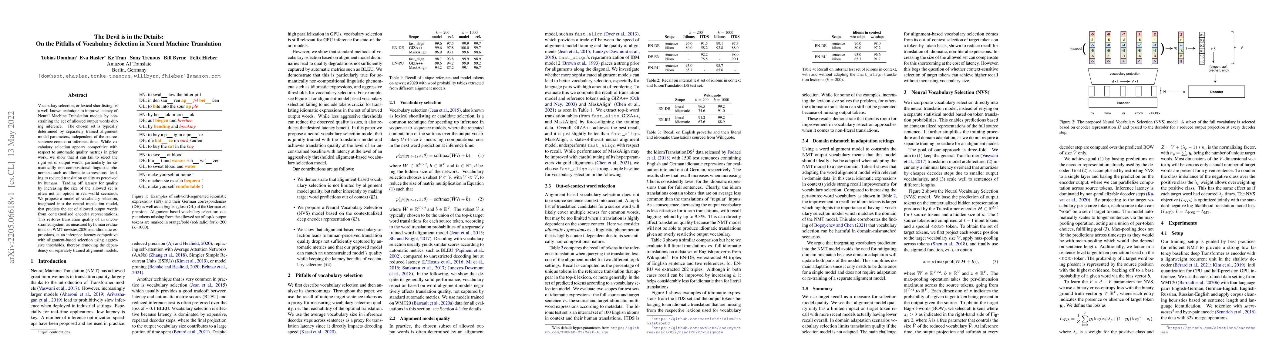 Thumbnail for The Devil is in the Details: On the Pitfalls of Vocabulary Selection in
  Neural Machine Translation