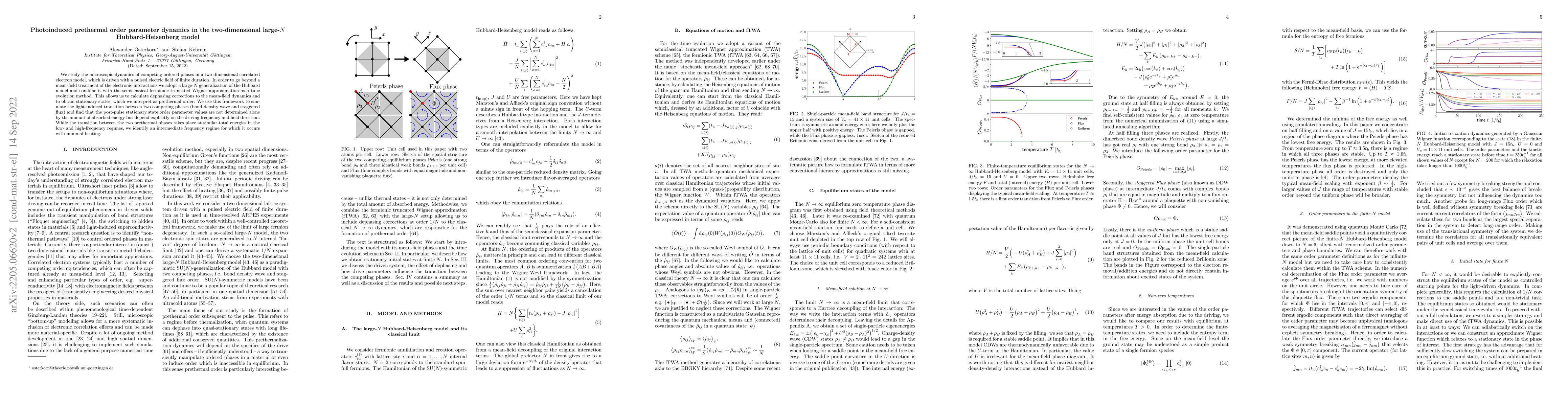 Thumbnail for Photoinduced prethermal order parameter dynamics in the two-dimensional
  large-$N$ Hubbard-Heisenberg model