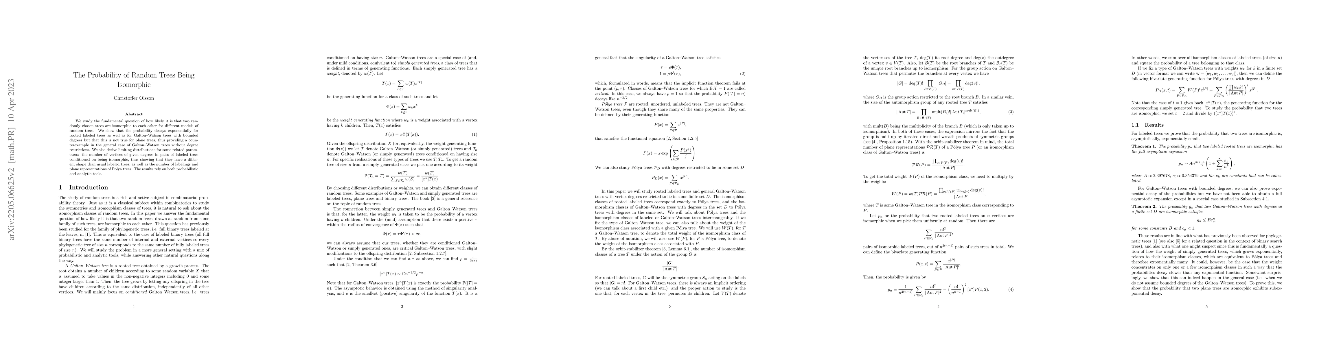 Thumbnail for The probability of random trees being isomorphic