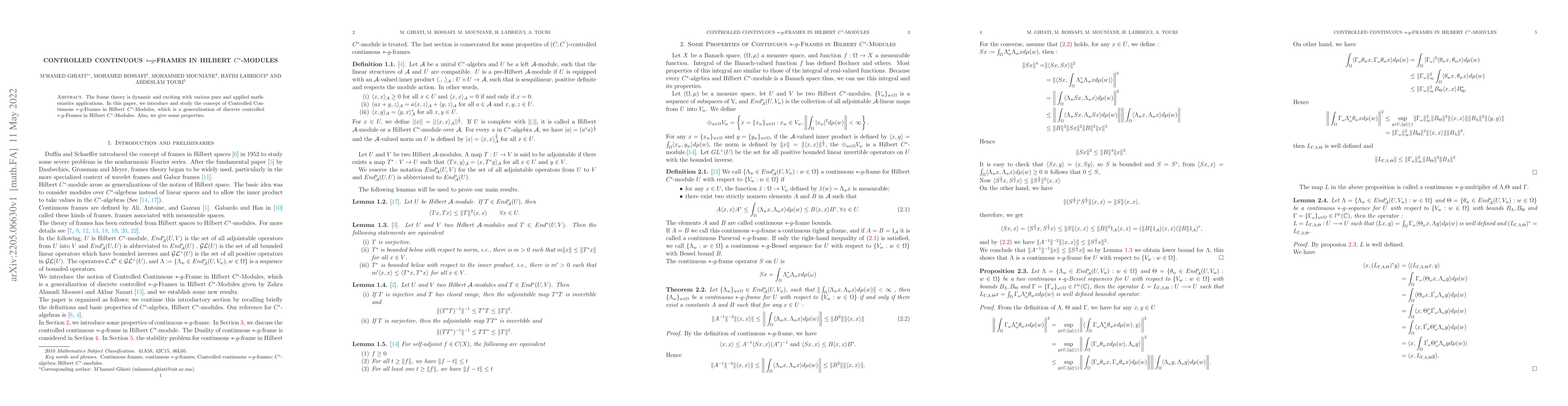 Thumbnail for Controlled continuous $\ast$-$g$-Frames in Hilbert $C^{\ast}$-Modules