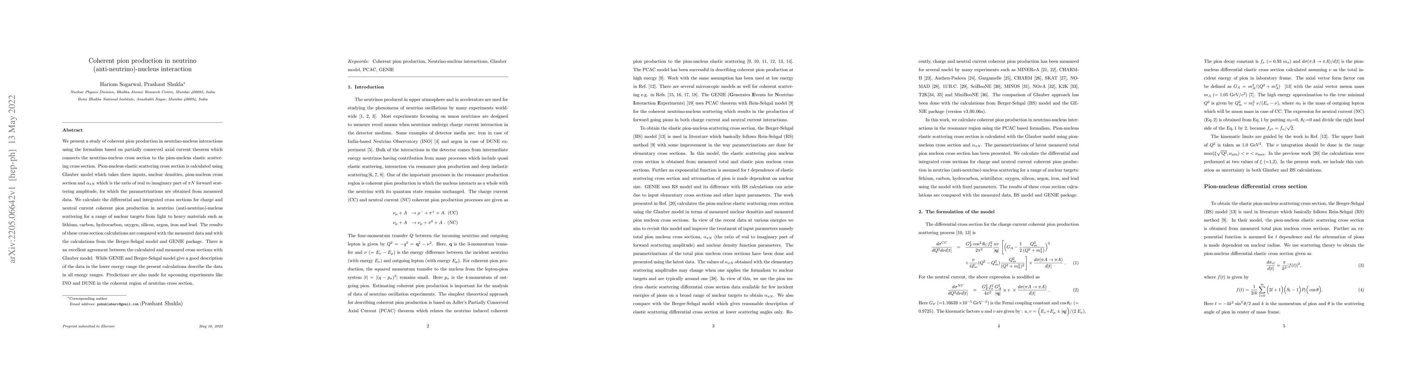 Thumbnail for Coherent pion production in neutrino (anti-neutrino)-nucleus interaction