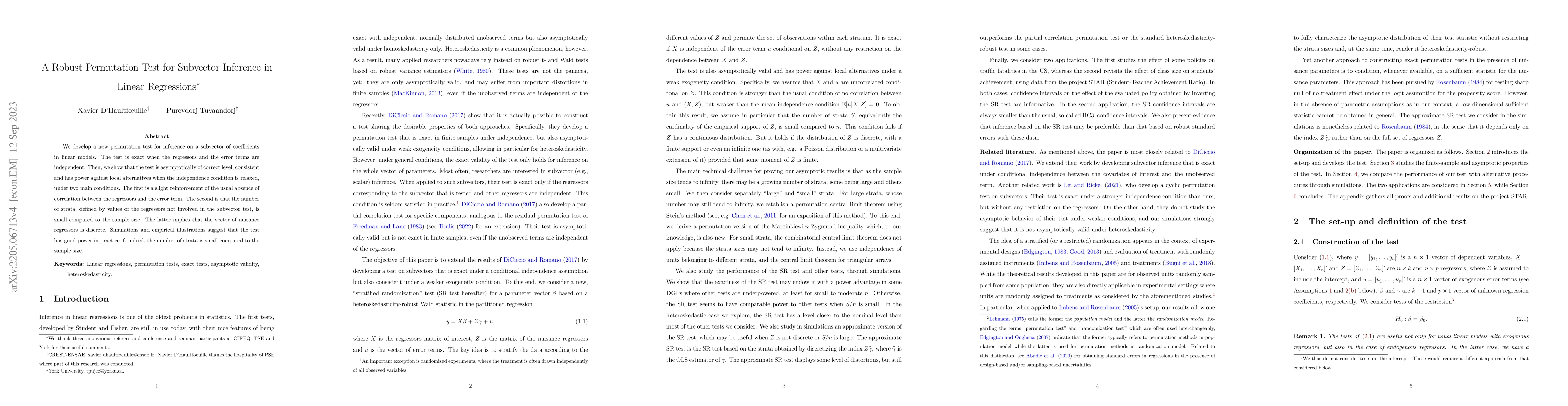 Thumbnail for A Robust Permutation Test for Subvector Inference in Linear Regressions