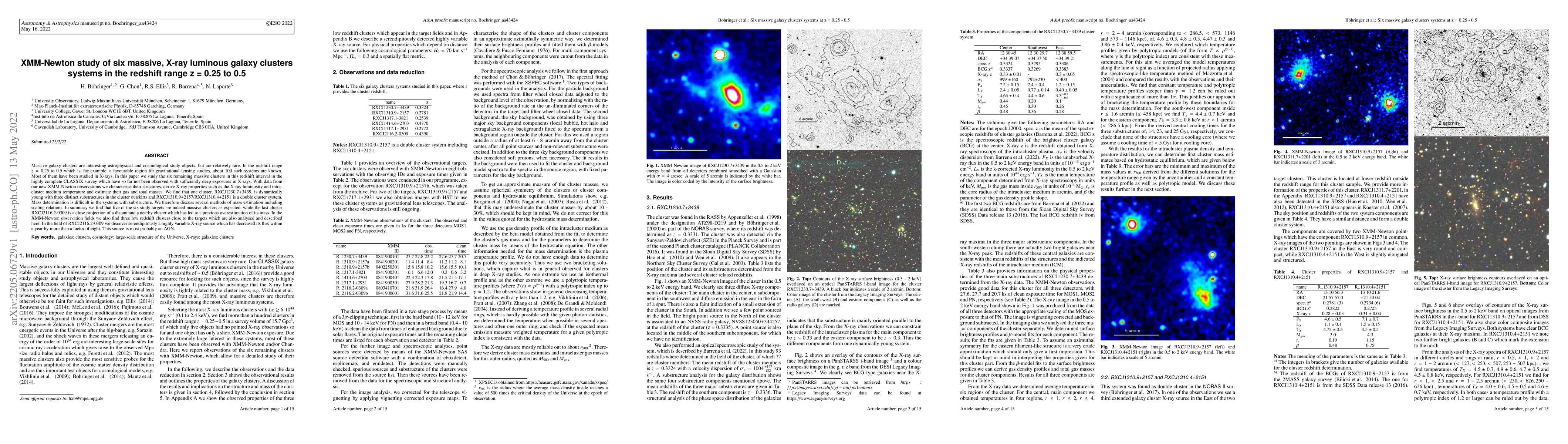 Thumbnail for XMM-Newton study of six massive, X-ray luminous galaxy clusters systems
  in the redshift range z = 0.25 to 0.5